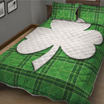 Green Shamrock Tartan Print Quilt Bed Set