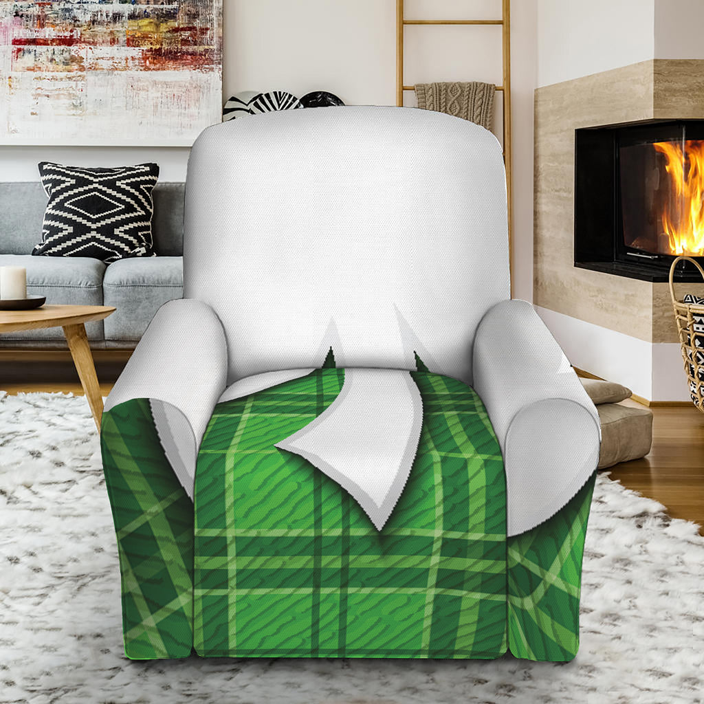 Green Shamrock Tartan Print Recliner Slipcover