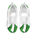 Green Shamrock Tartan Print White Sneakers