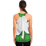 Green Shamrock Tartan Print Women's Racerback Tank Top