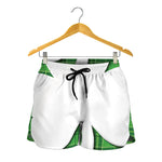 Green Shamrock Tartan Print Women's Shorts