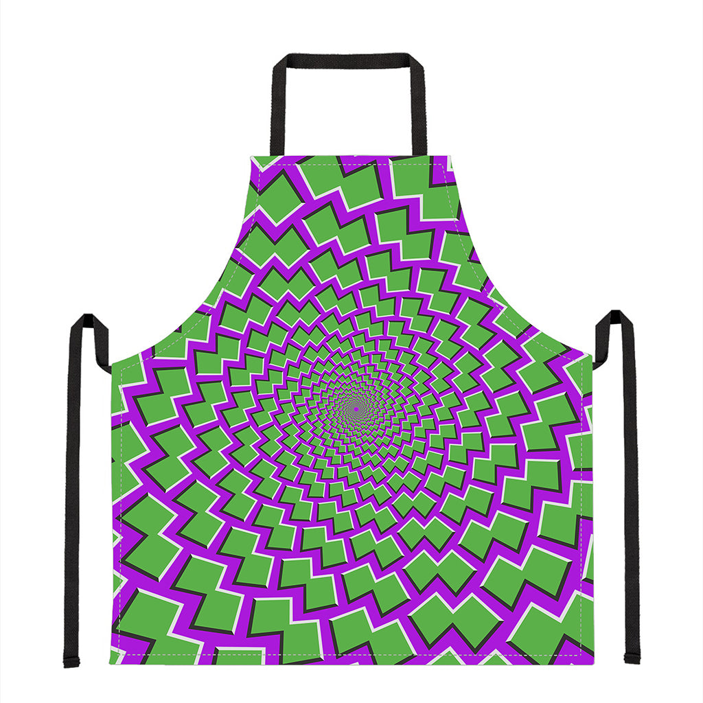 Green Shapes Moving Optical Illusion Apron