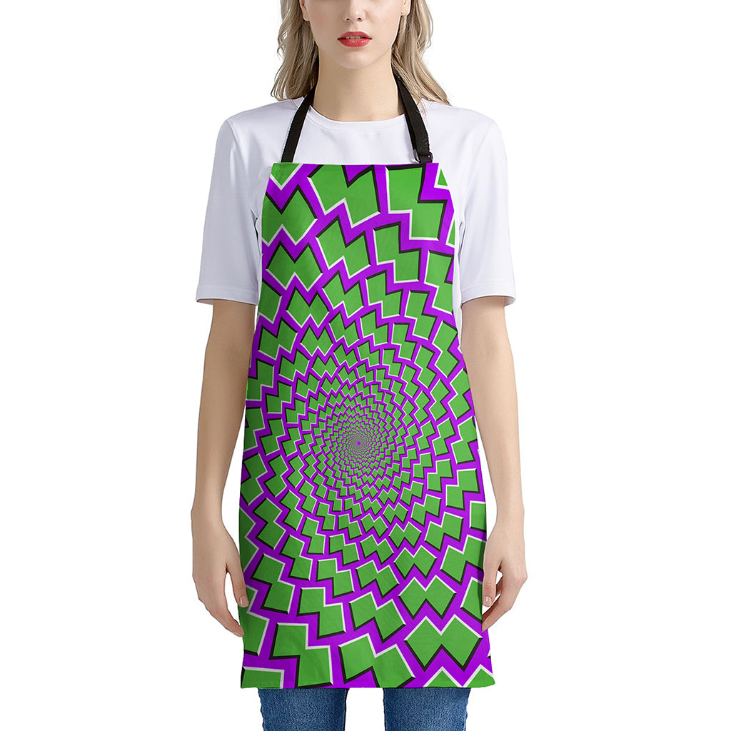 Green Shapes Moving Optical Illusion Apron