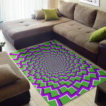 Green Shapes Moving Optical Illusion Area Rug GearFrost