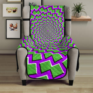 Green Shapes Moving Optical Illusion Armchair Protector