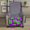 Green Shapes Moving Optical Illusion Armchair Protector