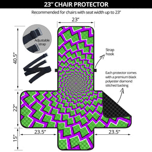 Green Shapes Moving Optical Illusion Armchair Protector