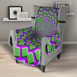 Green Shapes Moving Optical Illusion Armchair Protector