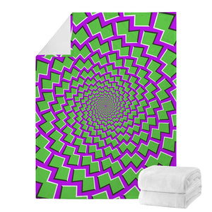 Green Shapes Moving Optical Illusion Blanket