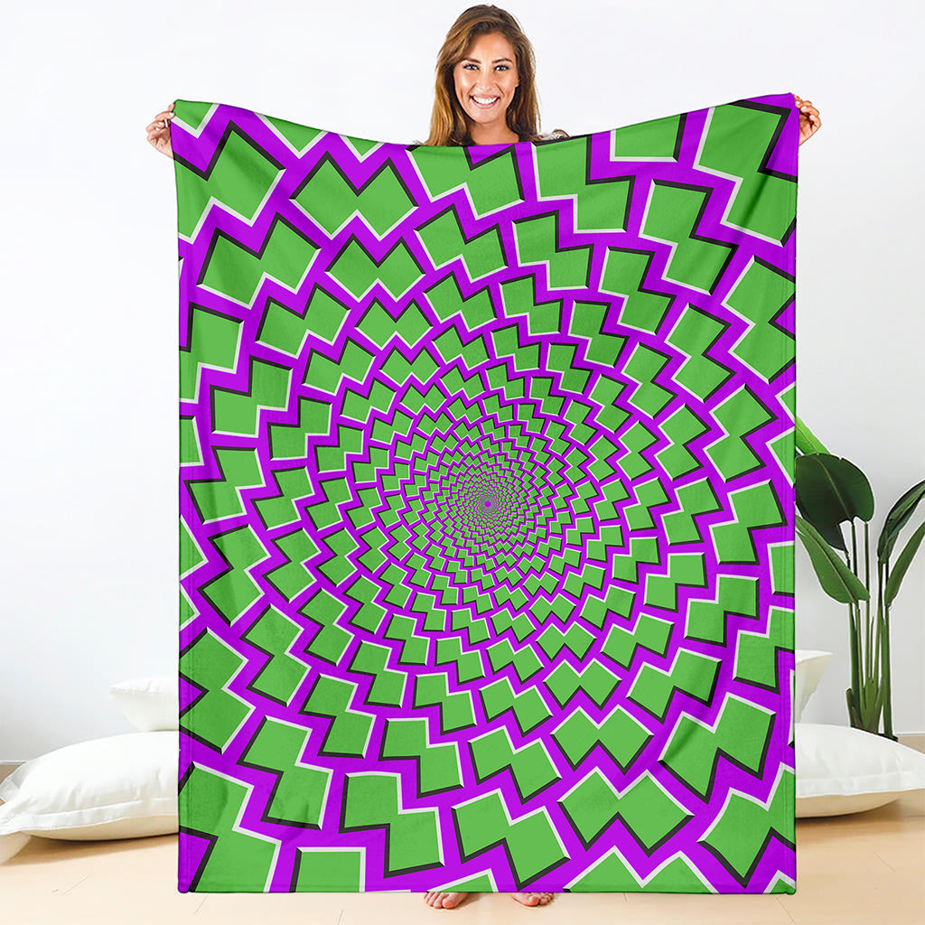 Green Shapes Moving Optical Illusion Blanket