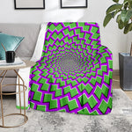 Green Shapes Moving Optical Illusion Blanket