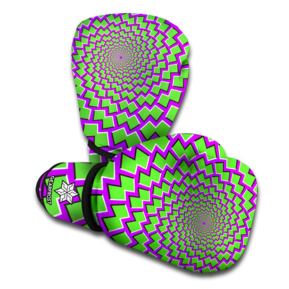 Green Shapes Moving Optical Illusion Boxing Gloves