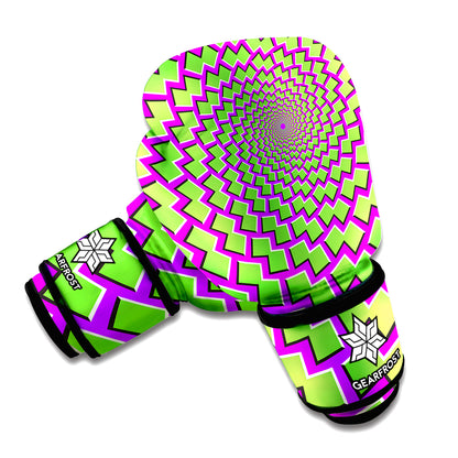 Green Shapes Moving Optical Illusion Boxing Gloves
