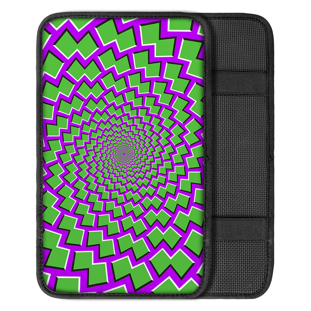 Green Shapes Moving Optical Illusion Car Center Console Cover