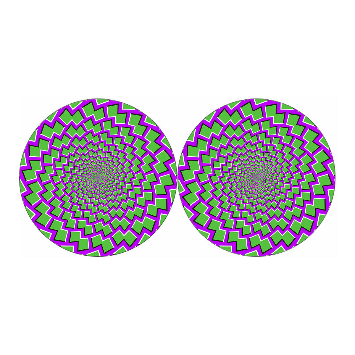 Green Shapes Moving Optical Illusion Car Coasters