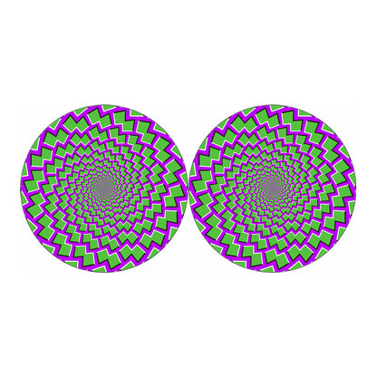 Green Shapes Moving Optical Illusion Car Coasters