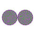 Green Shapes Moving Optical Illusion Car Coasters