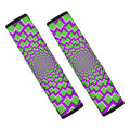 Green Shapes Moving Optical Illusion Car Seat Belt Covers