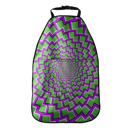 Green Shapes Moving Optical Illusion Car Seat Organizers