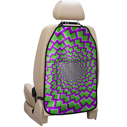 Green Shapes Moving Optical Illusion Car Seat Organizers
