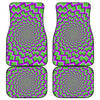 Green Shapes Moving Optical Illusion Front and Back Car Floor Mats