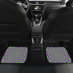 Green Shapes Moving Optical Illusion Front and Back Car Floor Mats