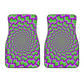 Green Shapes Moving Optical Illusion Front Car Floor Mats