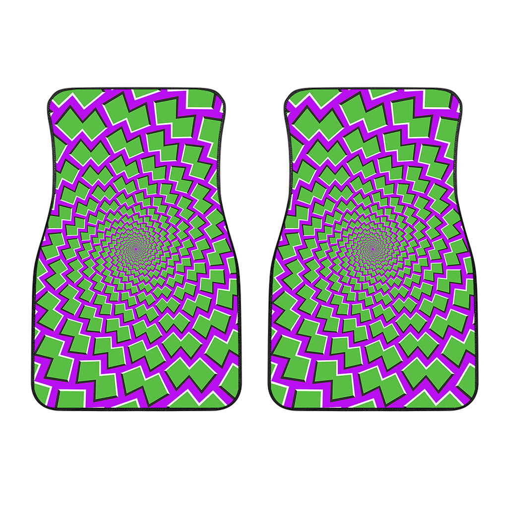Green Shapes Moving Optical Illusion Front Car Floor Mats