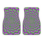 Green Shapes Moving Optical Illusion Front Car Floor Mats