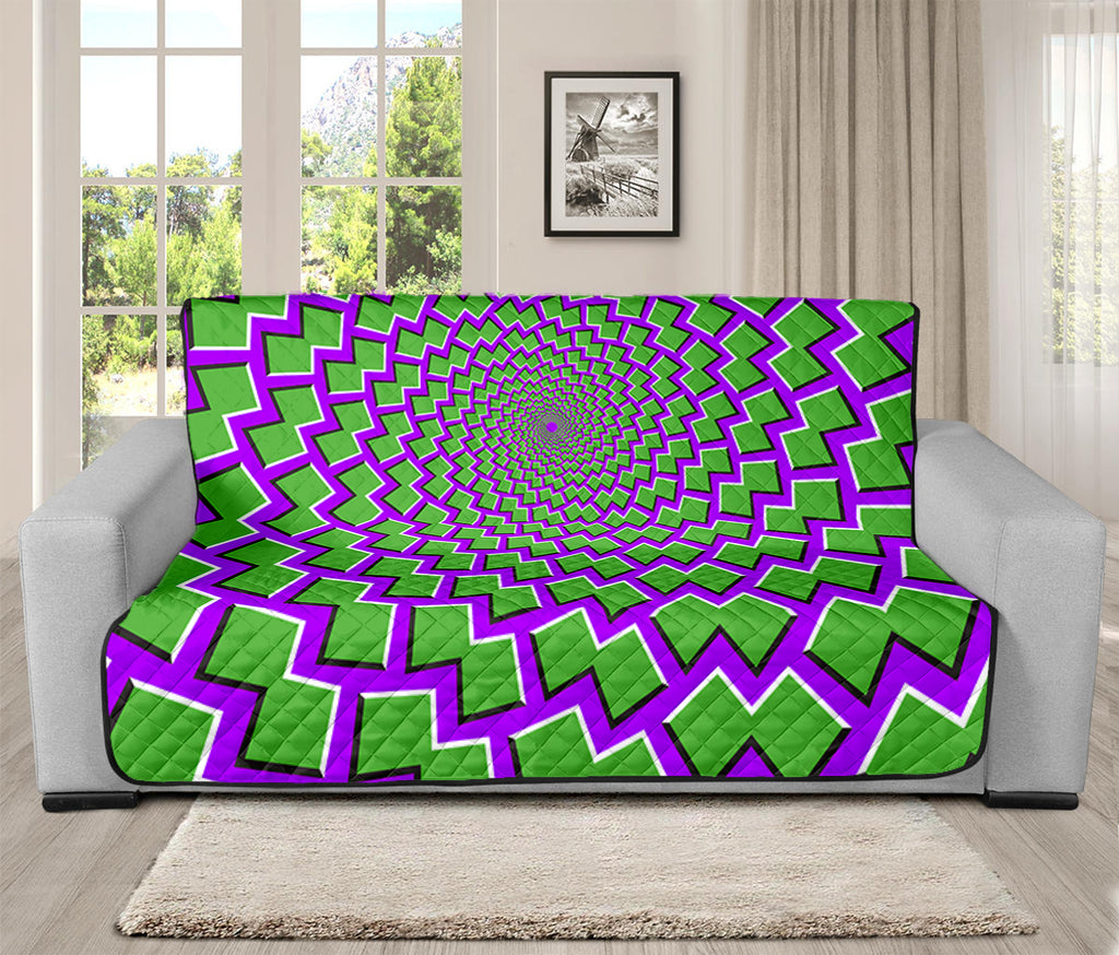 Green Shapes Moving Optical Illusion Futon Protector