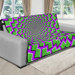 Green Shapes Moving Optical Illusion Futon Protector