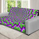 Green Shapes Moving Optical Illusion Futon Protector