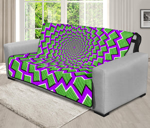 Green Shapes Moving Optical Illusion Futon Protector