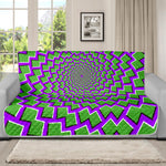 Green Shapes Moving Optical Illusion Futon Protector