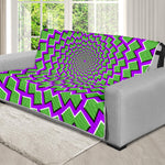 Green Shapes Moving Optical Illusion Futon Protector