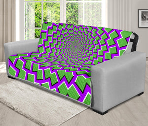 Green Shapes Moving Optical Illusion Futon Protector