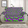 Green Shapes Moving Optical Illusion Half Sofa Protector