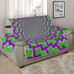 Green Shapes Moving Optical Illusion Half Sofa Protector