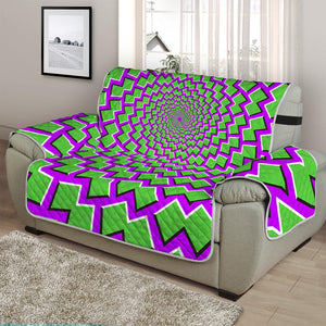 Green Shapes Moving Optical Illusion Half Sofa Protector