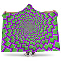 Green Shapes Moving Optical Illusion Hooded Blanket