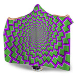Green Shapes Moving Optical Illusion Hooded Blanket
