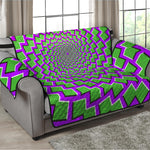 Green Shapes Moving Optical Illusion Loveseat Protector