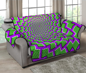 Green Shapes Moving Optical Illusion Loveseat Protector