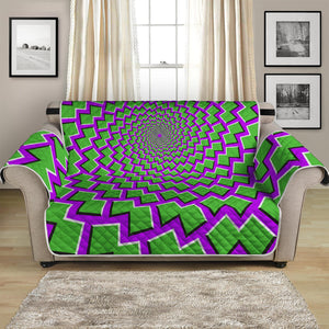 Green Shapes Moving Optical Illusion Loveseat Protector