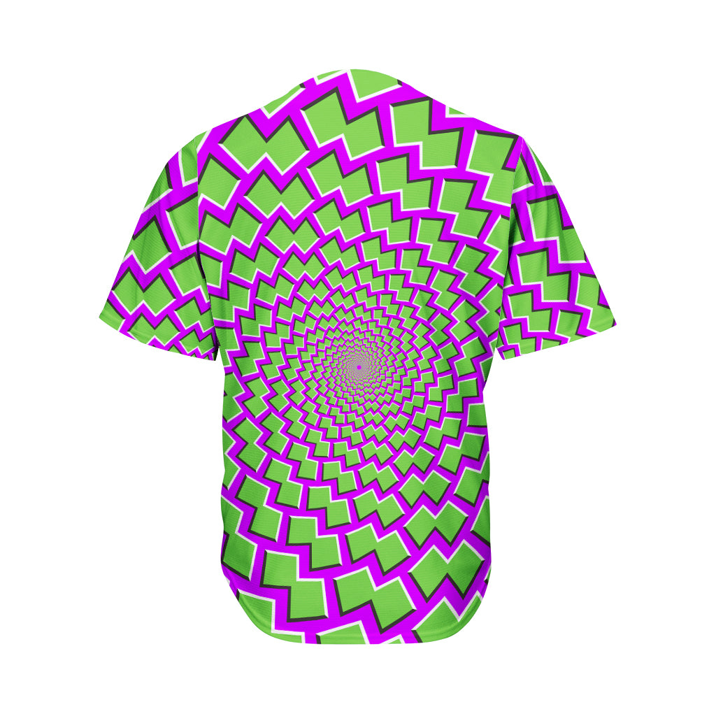 Green Shapes Moving Optical Illusion Men's Baseball Jersey