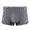 Green Shapes Moving Optical Illusion Men's Boxer Briefs
