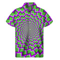 Green Shapes Moving Optical Illusion Men's Short Sleeve Shirt