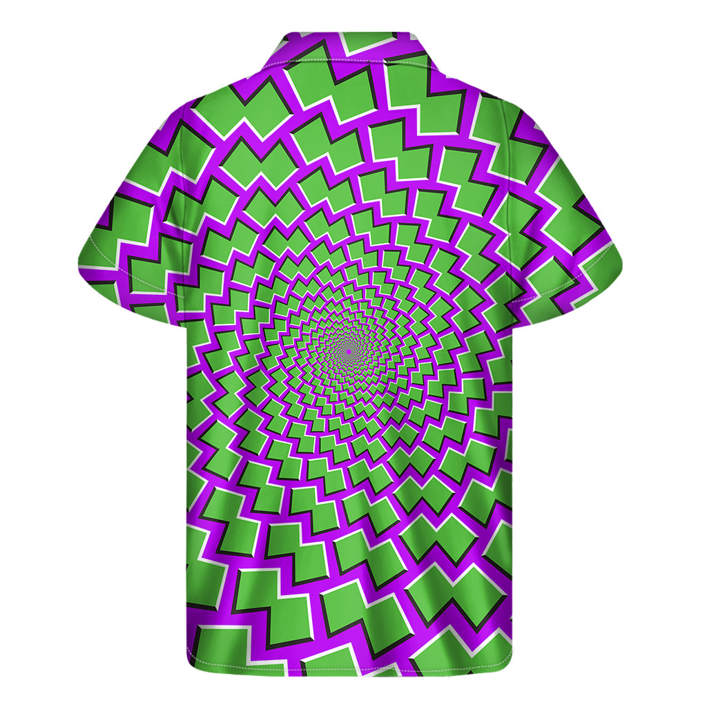 Green Shapes Moving Optical Illusion Men's Short Sleeve Shirt