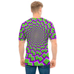 Green Shapes Moving Optical Illusion Men's T-Shirt