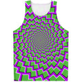 Green Shapes Moving Optical Illusion Men's Tank Top
